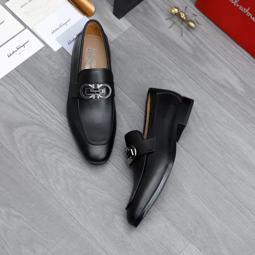 Replica Salvatore Ferragamo Leather Shoes For Men #1433546 $108.00 USD for Wholesale