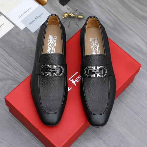 Replica Salvatore Ferragamo Leather Shoes For Men #1433547 $108.00 USD for Wholesale