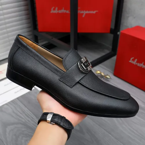 Replica Salvatore Ferragamo Leather Shoes For Men #1433547 $108.00 USD for Wholesale