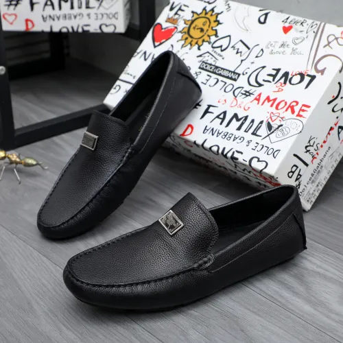 Replica Dolce & Gabbana D&G Leather Shoes For Men #1433573 $76.00 USD for Wholesale