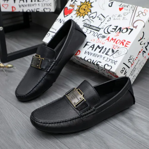 Replica Dolce & Gabbana D&G Leather Shoes For Men #1433574 $76.00 USD for Wholesale