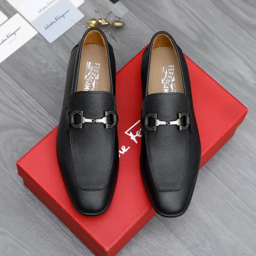 Replica Salvatore Ferragamo Leather Shoes For Men #1433639 $105.00 USD for Wholesale
