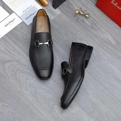 Replica Salvatore Ferragamo Leather Shoes For Men #1433639 $105.00 USD for Wholesale