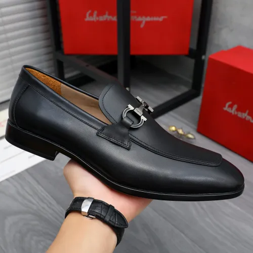 Replica Salvatore Ferragamo Leather Shoes For Men #1433640 $105.00 USD for Wholesale