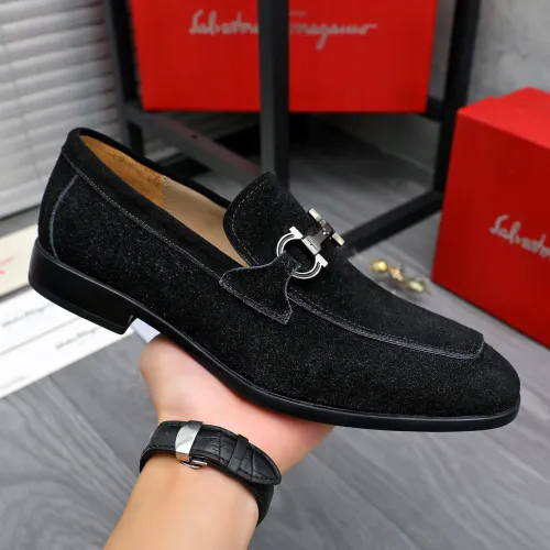 Replica Salvatore Ferragamo Leather Shoes For Men #1433642 $105.00 USD for Wholesale
