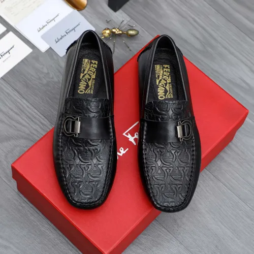 Replica Salvatore Ferragamo Leather Shoes For Men #1434058 $76.00 USD for Wholesale
