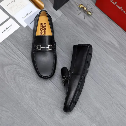 Replica Salvatore Ferragamo Leather Shoes For Men #1434059 $76.00 USD for Wholesale