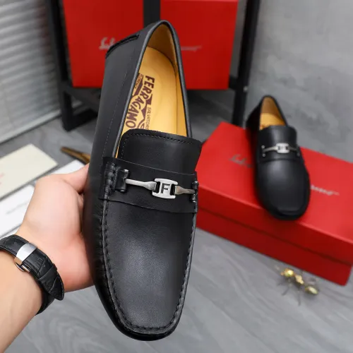 Replica Salvatore Ferragamo Leather Shoes For Men #1434060 $76.00 USD for Wholesale