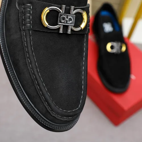 Replica Salvatore Ferragamo Leather Shoes For Men #1434139 $88.00 USD for Wholesale