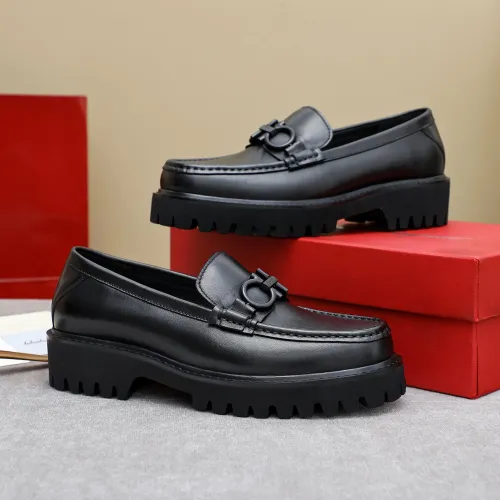 Replica Salvatore Ferragamo Leather Shoes For Men #1434140 $92.00 USD for Wholesale