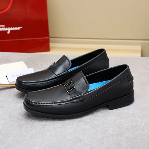Replica Salvatore Ferragamo Leather Shoes For Men #1434141 $88.00 USD for Wholesale