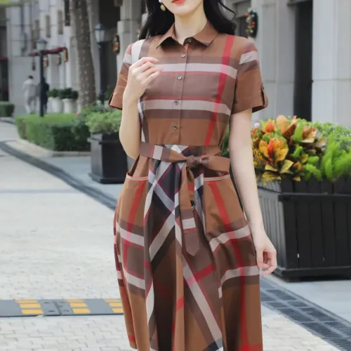 Replica Burberry Dresses Short Sleeved For Women #1440037 $85.00 USD for Wholesale