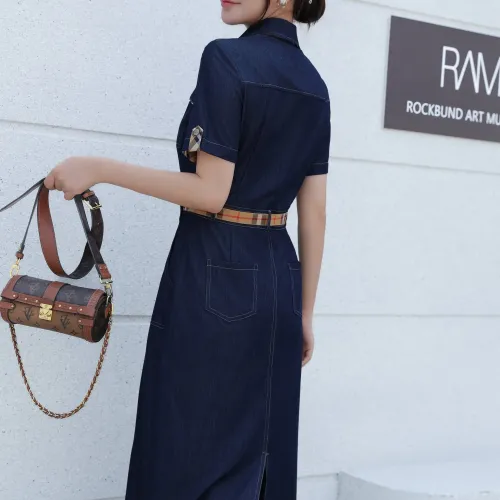 Replica Burberry Dresses Short Sleeved For Women #1440061 $85.00 USD for Wholesale