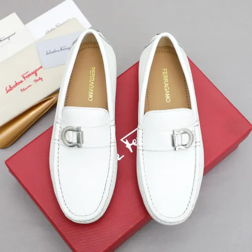 Replica Salvatore Ferragamo Leather Shoes For Men #1442976 $82.00 USD for Wholesale