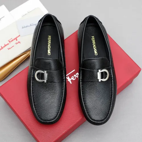 Replica Salvatore Ferragamo Leather Shoes For Men #1442977 $82.00 USD for Wholesale