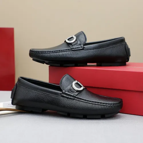 Replica Salvatore Ferragamo Leather Shoes For Men #1442977 $82.00 USD for Wholesale
