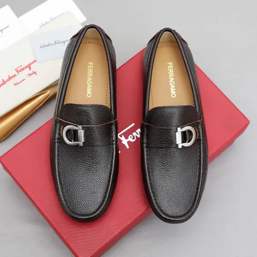 Replica Salvatore Ferragamo Leather Shoes For Men #1442978 $82.00 USD for Wholesale