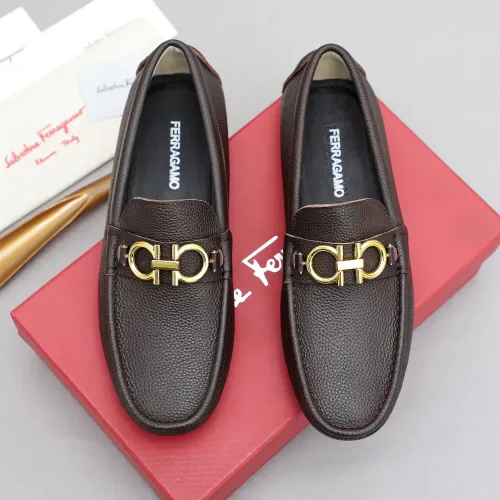 Replica Salvatore Ferragamo Leather Shoes For Men #1442980 $82.00 USD for Wholesale