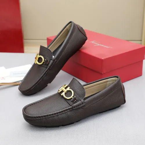 Replica Salvatore Ferragamo Leather Shoes For Men #1442980 $82.00 USD for Wholesale