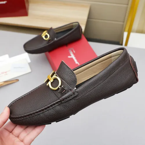 Replica Salvatore Ferragamo Leather Shoes For Men #1442980 $82.00 USD for Wholesale