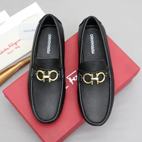 Replica Salvatore Ferragamo Leather Shoes For Men #1442981 $82.00 USD for Wholesale