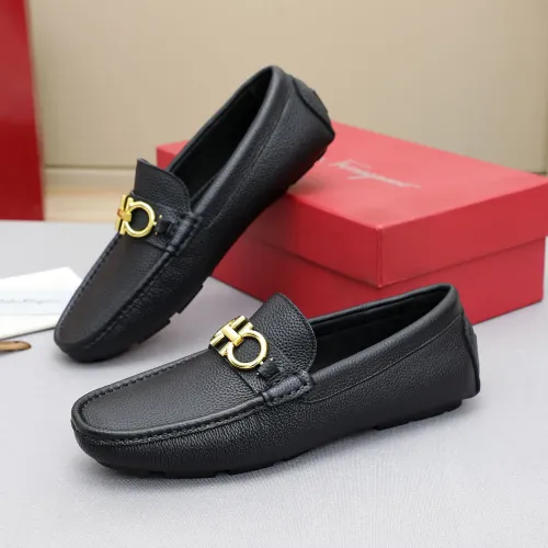 Replica Salvatore Ferragamo Leather Shoes For Men #1442981 $82.00 USD for Wholesale