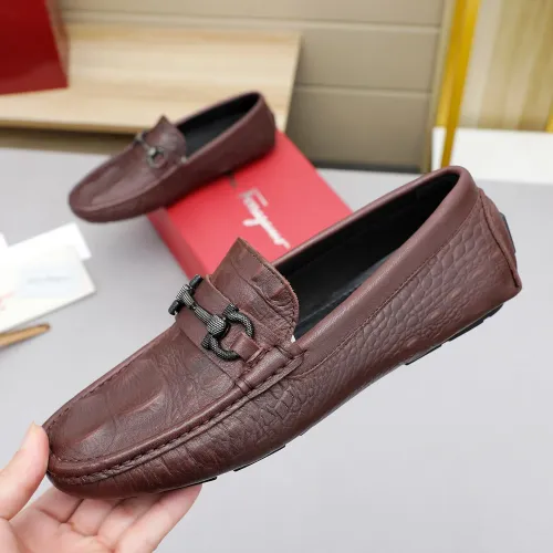 Replica Salvatore Ferragamo Leather Shoes For Men #1443104 $80.00 USD for Wholesale