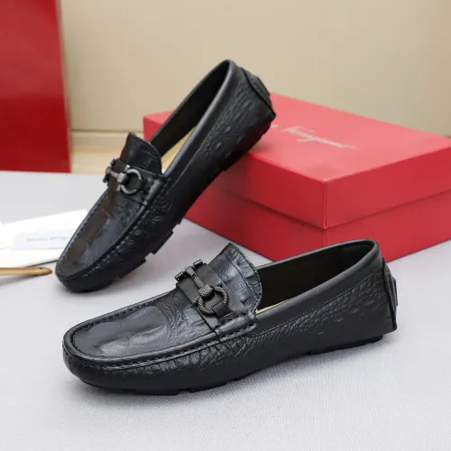 Replica Salvatore Ferragamo Leather Shoes For Men #1443105 $80.00 USD for Wholesale