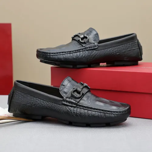 Replica Salvatore Ferragamo Leather Shoes For Men #1443105 $80.00 USD for Wholesale
