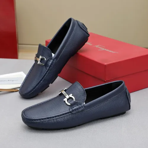Replica Salvatore Ferragamo Leather Shoes For Men #1443110 $80.00 USD for Wholesale