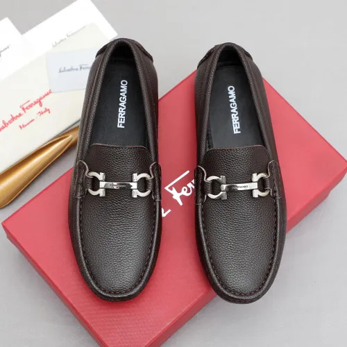 Replica Salvatore Ferragamo Leather Shoes For Men #1443111 $80.00 USD for Wholesale