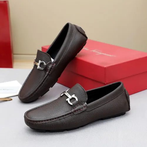 Replica Salvatore Ferragamo Leather Shoes For Men #1443111 $80.00 USD for Wholesale
