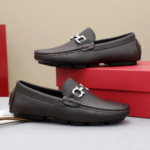Replica Salvatore Ferragamo Leather Shoes For Men #1443111 $80.00 USD for Wholesale