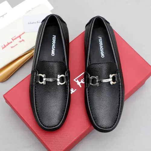 Replica Salvatore Ferragamo Leather Shoes For Men #1443112 $80.00 USD for Wholesale