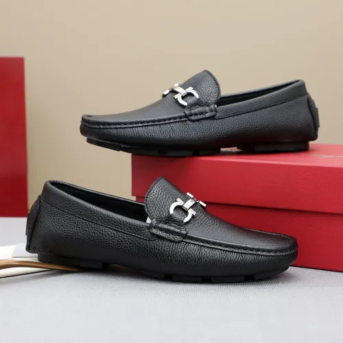 Replica Salvatore Ferragamo Leather Shoes For Men #1443112 $80.00 USD for Wholesale
