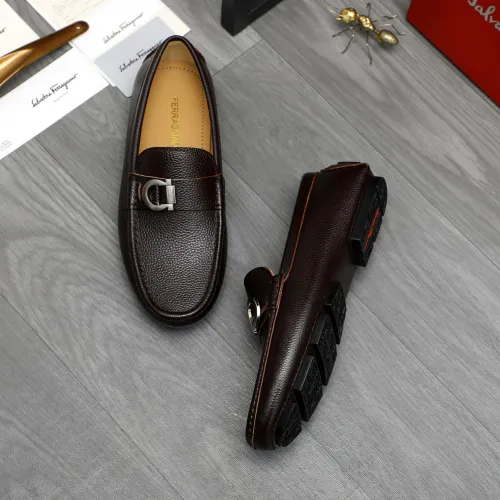 Replica Salvatore Ferragamo Leather Shoes For Men #1443627 $80.00 USD for Wholesale