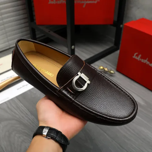 Replica Salvatore Ferragamo Leather Shoes For Men #1443627 $80.00 USD for Wholesale
