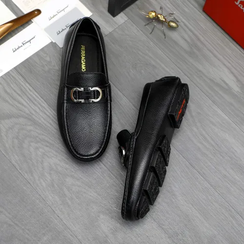 Replica Salvatore Ferragamo Leather Shoes For Men #1443631 $80.00 USD for Wholesale