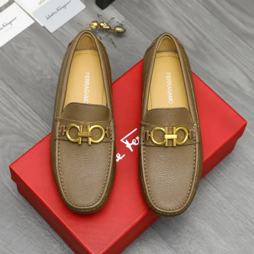 Replica Salvatore Ferragamo Leather Shoes For Men #1443632 $80.00 USD for Wholesale