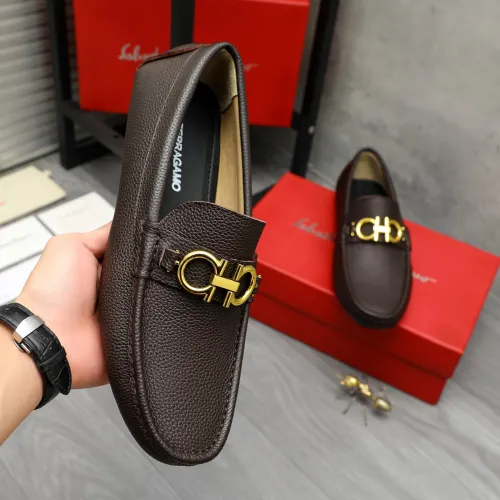 Replica Salvatore Ferragamo Leather Shoes For Men #1443633 $80.00 USD for Wholesale
