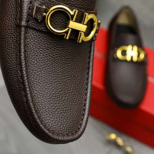 Replica Salvatore Ferragamo Leather Shoes For Men #1443633 $80.00 USD for Wholesale