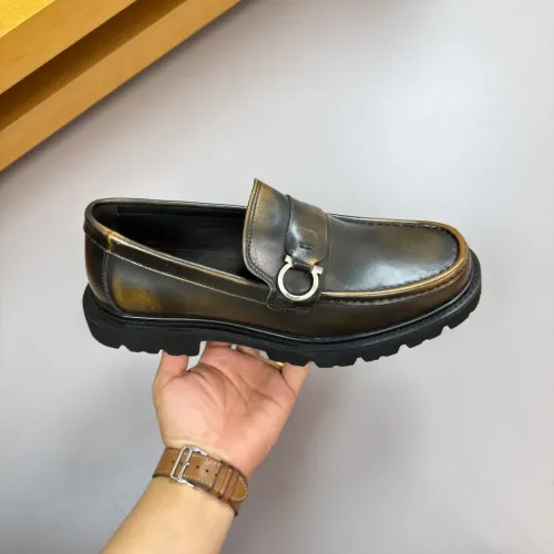 Replica Salvatore Ferragamo Leather Shoes For Men #1443640 $155.00 USD for Wholesale