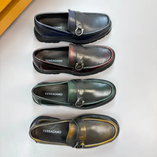 Replica Salvatore Ferragamo Leather Shoes For Men #1443640 $155.00 USD for Wholesale