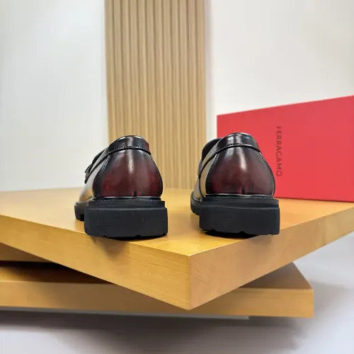 Replica Salvatore Ferragamo Leather Shoes For Men #1443643 $155.00 USD for Wholesale