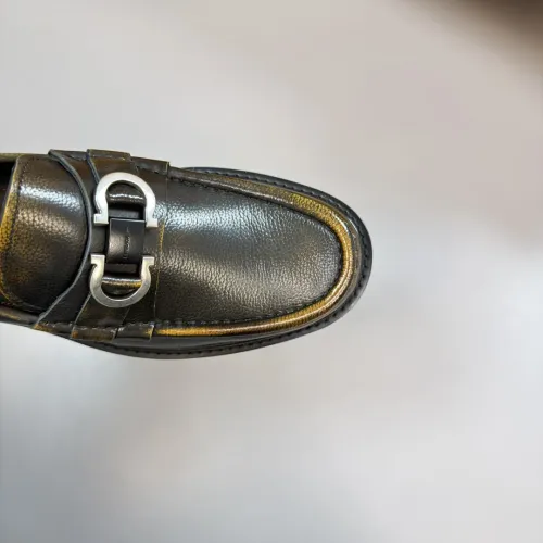 Replica Salvatore Ferragamo Leather Shoes For Men #1443644 $155.00 USD for Wholesale