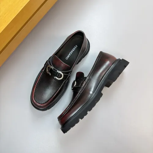 Replica Salvatore Ferragamo Leather Shoes For Men #1443645 $155.00 USD for Wholesale