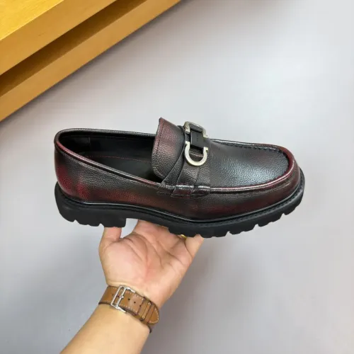 Replica Salvatore Ferragamo Leather Shoes For Men #1443645 $155.00 USD for Wholesale