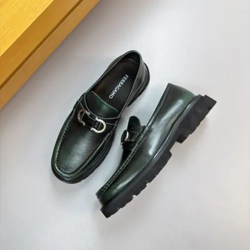 Replica Salvatore Ferragamo Leather Shoes For Men #1443646 $155.00 USD for Wholesale