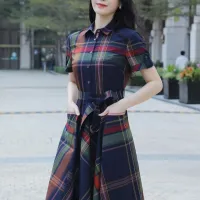 $85.00 USD Burberry Dresses Short Sleeved For Women #1440038