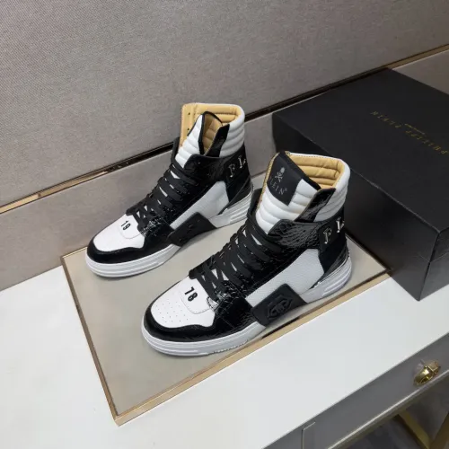 Replica Philipp Plein PP High Tops Shoes For Men #1455200 $125.00 USD for Wholesale
